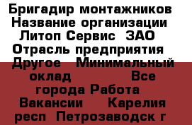 Бригадир монтажников › Название организации ­ Литоп-Сервис, ЗАО › Отрасль предприятия ­ Другое › Минимальный оклад ­ 23 000 - Все города Работа » Вакансии   . Карелия респ.,Петрозаводск г.